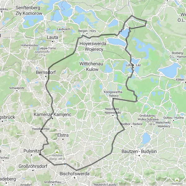 Karten-Miniaturansicht der Radinspiration "Straße rund um Ohorn" in Dresden, Germany. Erstellt vom Tarmacs.app-Routenplaner für Radtouren