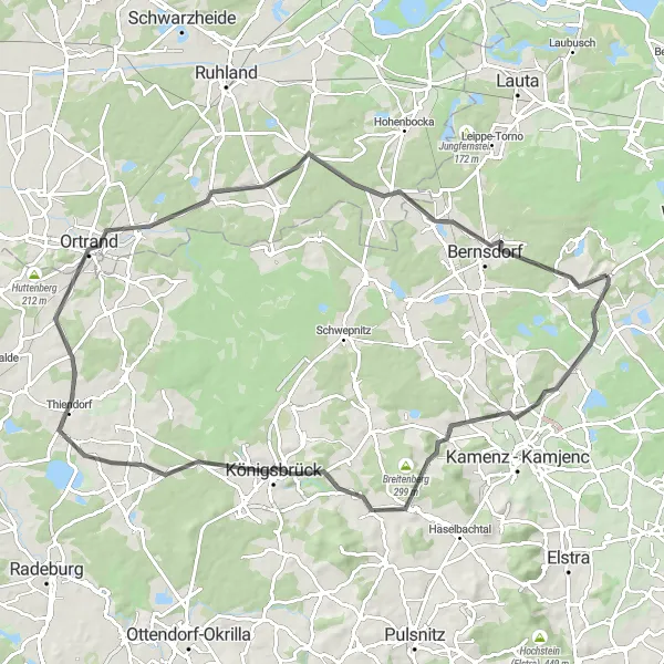 Map miniature of "Dresden Circuit" cycling inspiration in Dresden, Germany. Generated by Tarmacs.app cycling route planner