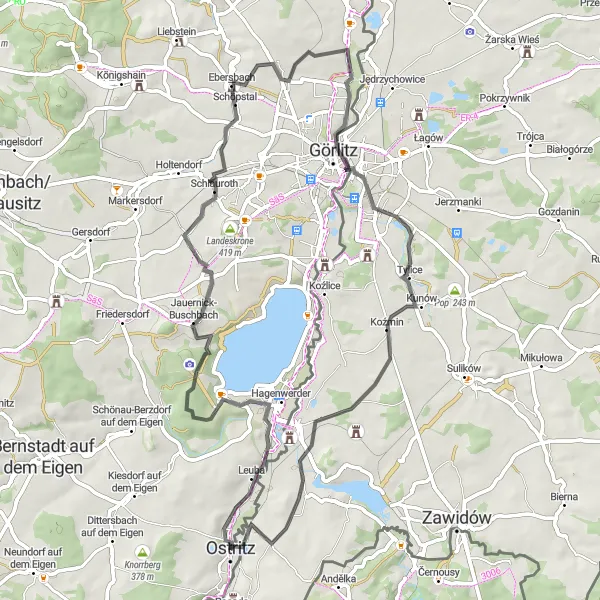 Karten-Miniaturansicht der Radinspiration "Rundtour um Ostritz" in Dresden, Germany. Erstellt vom Tarmacs.app-Routenplaner für Radtouren