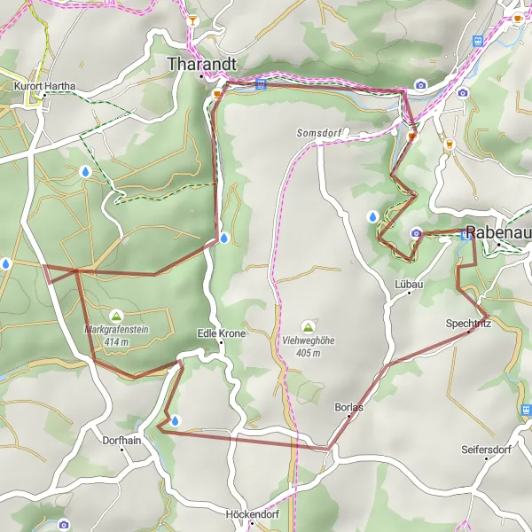 Map miniature of "Rabenau Gravel Loop" cycling inspiration in Dresden, Germany. Generated by Tarmacs.app cycling route planner