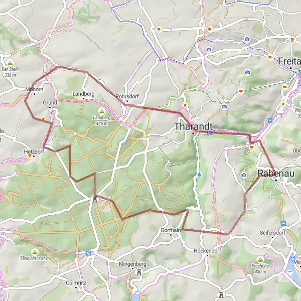 Karten-Miniaturansicht der Radinspiration "Gravel-Tour durch Rabenau" in Dresden, Germany. Erstellt vom Tarmacs.app-Routenplaner für Radtouren