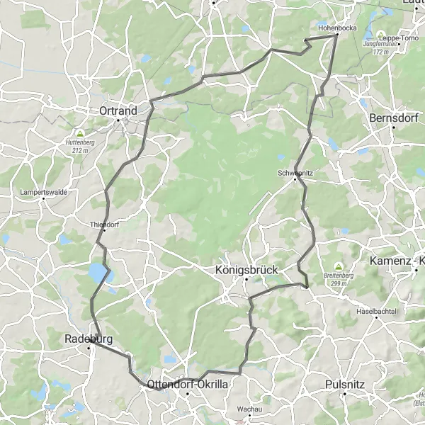 Karten-Miniaturansicht der Radinspiration "Rund um die Natur- und Weinberge" in Dresden, Germany. Erstellt vom Tarmacs.app-Routenplaner für Radtouren