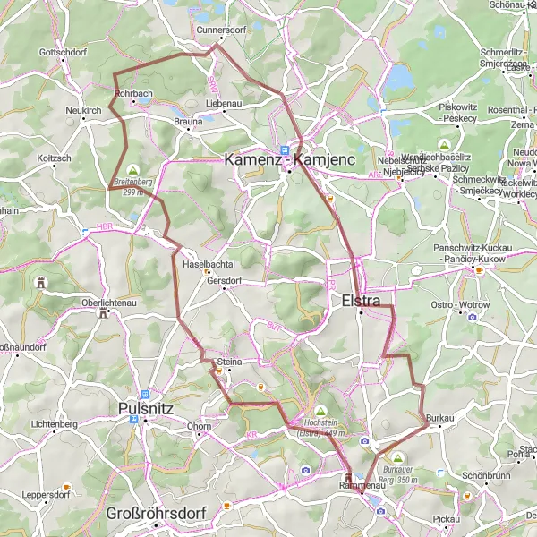 Map miniature of "Schwedenstein Gravel Adventure" cycling inspiration in Dresden, Germany. Generated by Tarmacs.app cycling route planner