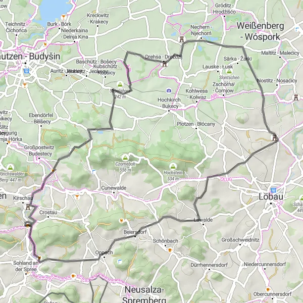 Map miniature of "Historical Road Tour" cycling inspiration in Dresden, Germany. Generated by Tarmacs.app cycling route planner