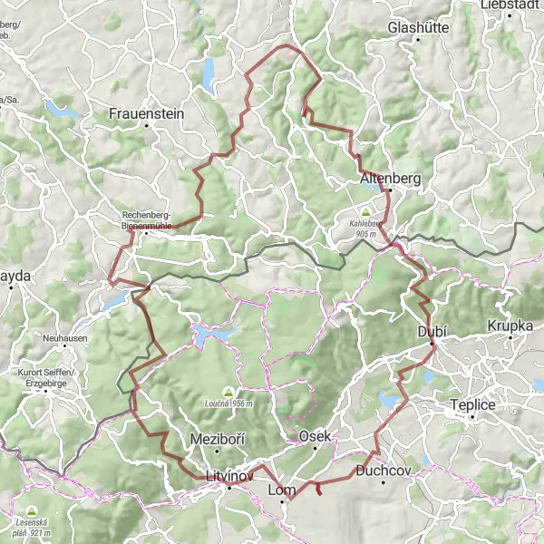 Map miniature of "The Mountain Pass Adventure" cycling inspiration in Dresden, Germany. Generated by Tarmacs.app cycling route planner