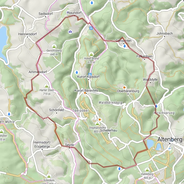Karten-Miniaturansicht der Radinspiration "Abenteuer auf Schotterwegen um Schmiedeberg" in Dresden, Germany. Erstellt vom Tarmacs.app-Routenplaner für Radtouren