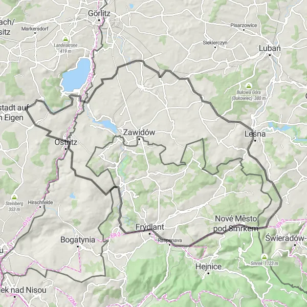 Karten-Miniaturansicht der Radinspiration "Herrliche Landschaften entlang der Grenze" in Dresden, Germany. Erstellt vom Tarmacs.app-Routenplaner für Radtouren