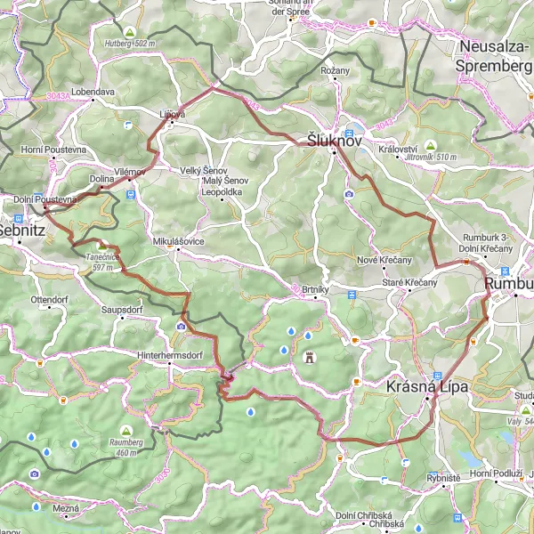 Karten-Miniaturansicht der Radinspiration "Hamr - Kaiserberg Rundfahrroute" in Dresden, Germany. Erstellt vom Tarmacs.app-Routenplaner für Radtouren