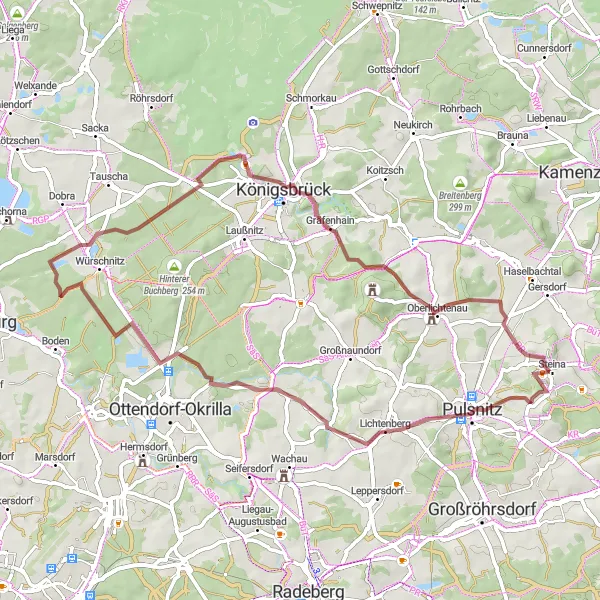 Map miniature of "The Dresden Gravel Adventure" cycling inspiration in Dresden, Germany. Generated by Tarmacs.app cycling route planner