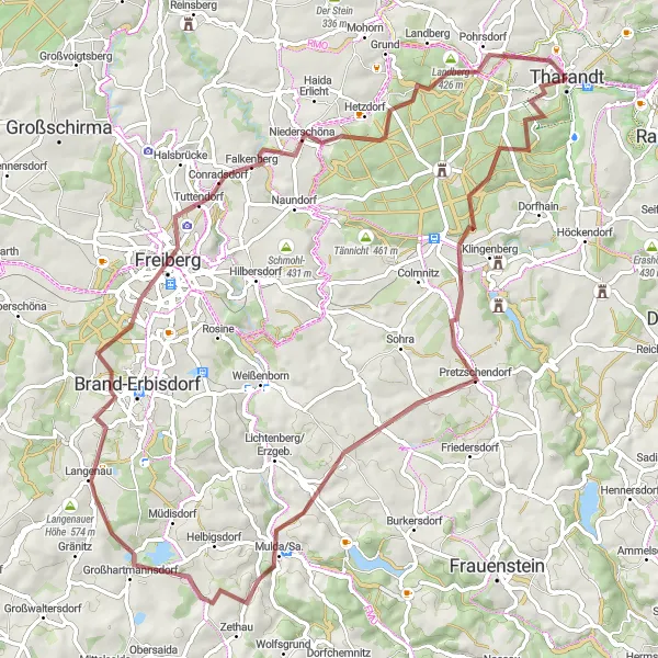 Karten-Miniaturansicht der Radinspiration "Gravelabenteuer im Erzgebirge" in Dresden, Germany. Erstellt vom Tarmacs.app-Routenplaner für Radtouren