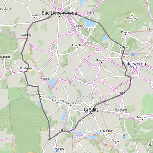 Map miniature of "Picturesque Villages and Castles" cycling inspiration in Dresden, Germany. Generated by Tarmacs.app cycling route planner