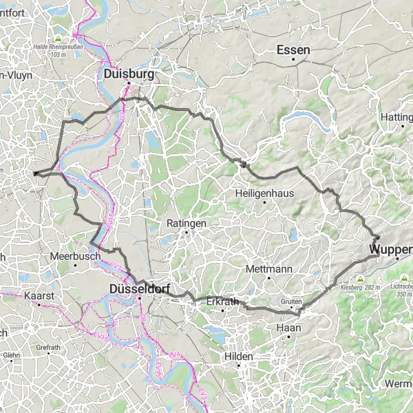 Map miniature of "Bockum Route 2" cycling inspiration in Düsseldorf, Germany. Generated by Tarmacs.app cycling route planner