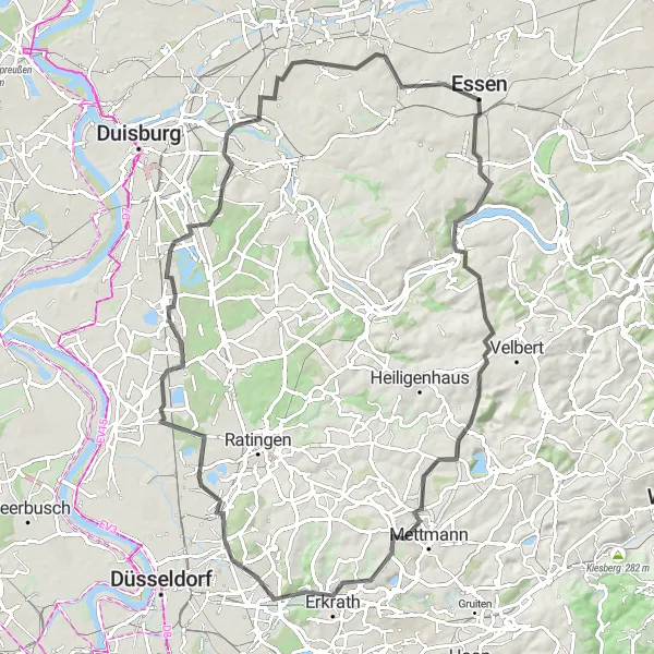Karten-Miniaturansicht der Radinspiration "Ausgiebige Roadtour durchs Bergische Land" in Düsseldorf, Germany. Erstellt vom Tarmacs.app-Routenplaner für Radtouren