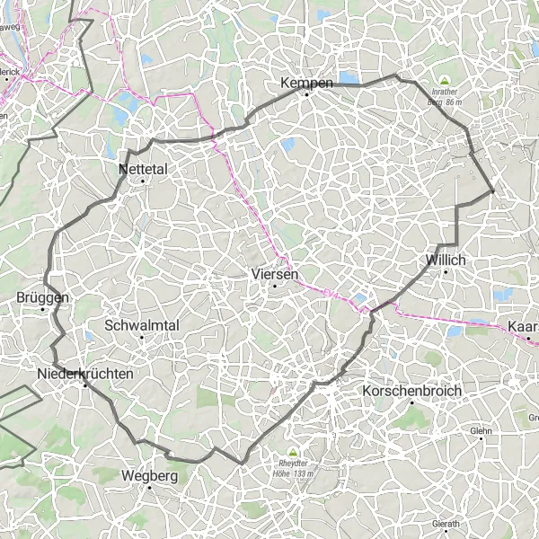 Karten-Miniaturansicht der Radinspiration "Entdeckung der alten Bahnhöfe" in Düsseldorf, Germany. Erstellt vom Tarmacs.app-Routenplaner für Radtouren