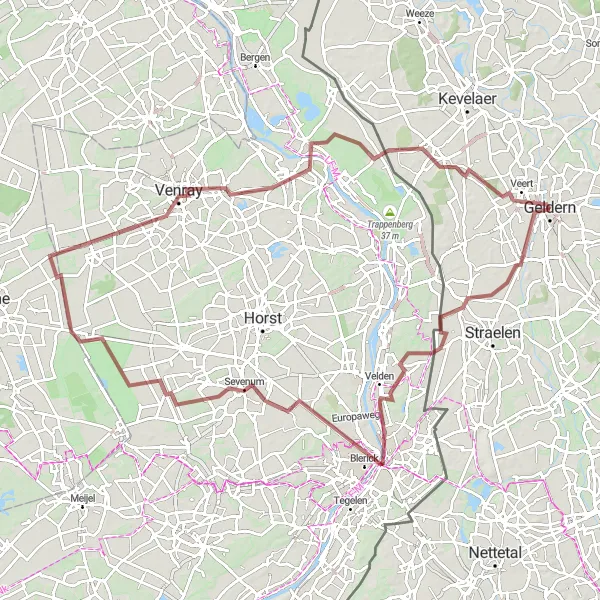 Karten-Miniaturansicht der Radinspiration "Epische Entdeckungsreise durch den Niederrhein" in Düsseldorf, Germany. Erstellt vom Tarmacs.app-Routenplaner für Radtouren