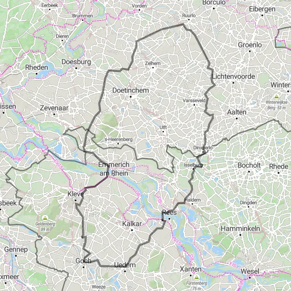 Karten-Miniaturansicht der Radinspiration "Hügelland-Highlight-Tour" in Düsseldorf, Germany. Erstellt vom Tarmacs.app-Routenplaner für Radtouren