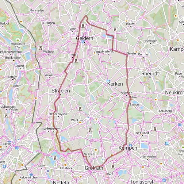 Karten-Miniaturansicht der Radinspiration "Erkundungstour entlang der Wiesen und Felder" in Düsseldorf, Germany. Erstellt vom Tarmacs.app-Routenplaner für Radtouren