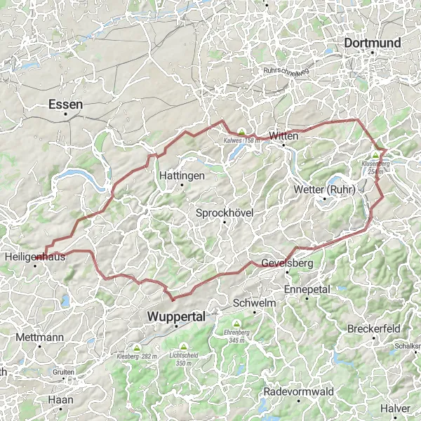 Karten-Miniaturansicht der Radinspiration "Gravel-Tour durch das Ruhrgebiet" in Düsseldorf, Germany. Erstellt vom Tarmacs.app-Routenplaner für Radtouren