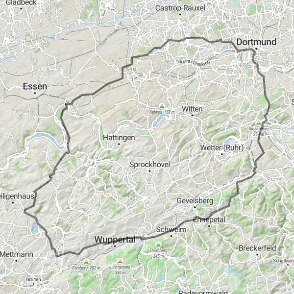 Karten-Miniaturansicht der Radinspiration "Bergische Höhen Tour" in Düsseldorf, Germany. Erstellt vom Tarmacs.app-Routenplaner für Radtouren
