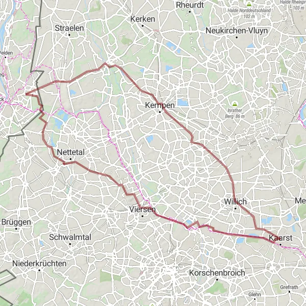 Karten-Miniaturansicht der Radinspiration "Abenteuerliche Gravel-Tour entlang des Nordkanals" in Düsseldorf, Germany. Erstellt vom Tarmacs.app-Routenplaner für Radtouren