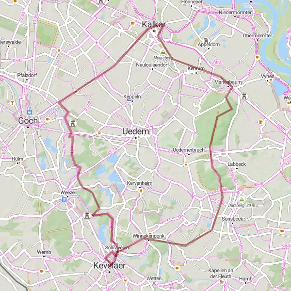 Karten-Miniaturansicht der Radinspiration "Gravelroute Schloss Wissen und Umgebung" in Düsseldorf, Germany. Erstellt vom Tarmacs.app-Routenplaner für Radtouren