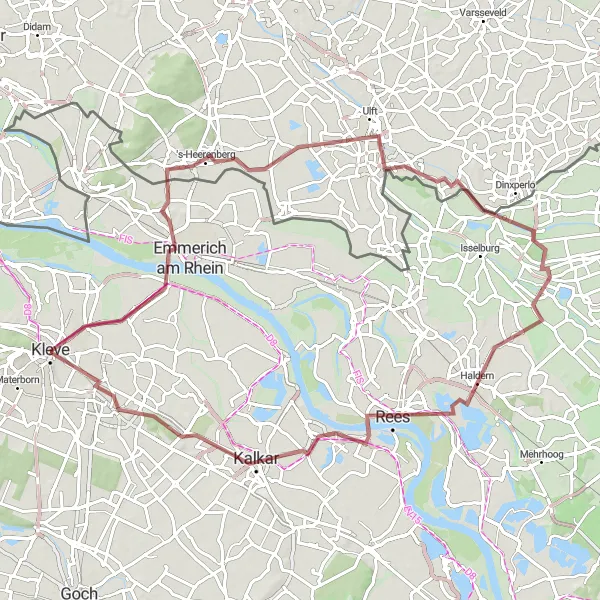 Karten-Miniaturansicht der Radinspiration "Historisches Erbe und idyllische Landschaften: Gravel-Tour" in Düsseldorf, Germany. Erstellt vom Tarmacs.app-Routenplaner für Radtouren