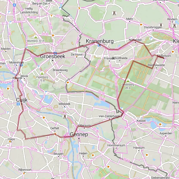 Map miniature of "Gravel Adventure" cycling inspiration in Düsseldorf, Germany. Generated by Tarmacs.app cycling route planner