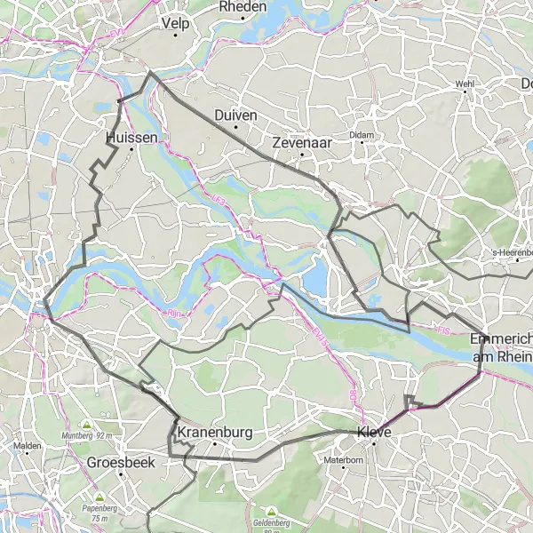 Karten-Miniaturansicht der Radinspiration "Natur und Kultur im Rheinland" in Düsseldorf, Germany. Erstellt vom Tarmacs.app-Routenplaner für Radtouren