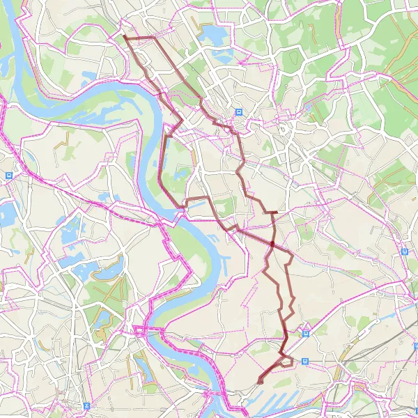 Map miniature of "Hidden Gems and Natural Beauty" cycling inspiration in Düsseldorf, Germany. Generated by Tarmacs.app cycling route planner