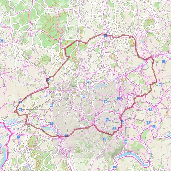 Map miniature of "Conquering the Gravel Challenges of Meiderich" cycling inspiration in Düsseldorf, Germany. Generated by Tarmacs.app cycling route planner