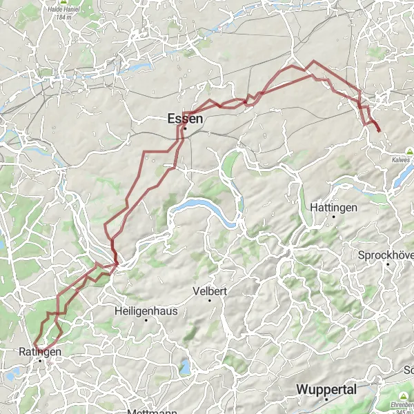 Karten-Miniaturansicht der Radinspiration "Eindrucksvolle Graveltour durch das Ruhrgebiet" in Düsseldorf, Germany. Erstellt vom Tarmacs.app-Routenplaner für Radtouren