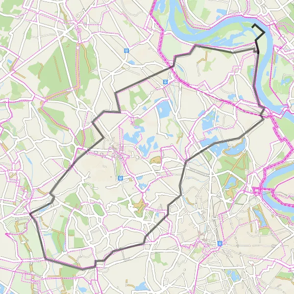 Map miniature of "Discovering Neukirchen-Vluyn" cycling inspiration in Düsseldorf, Germany. Generated by Tarmacs.app cycling route planner