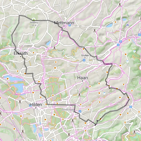 Karten-Miniaturansicht der Radinspiration "Bergisches Land Rundfahrt" in Düsseldorf, Germany. Erstellt vom Tarmacs.app-Routenplaner für Radtouren