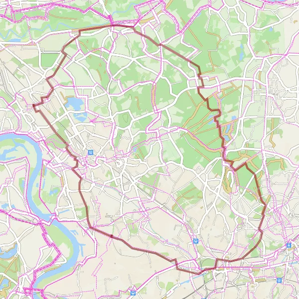 Map miniature of "Voerde and its Surroundings" cycling inspiration in Düsseldorf, Germany. Generated by Tarmacs.app cycling route planner