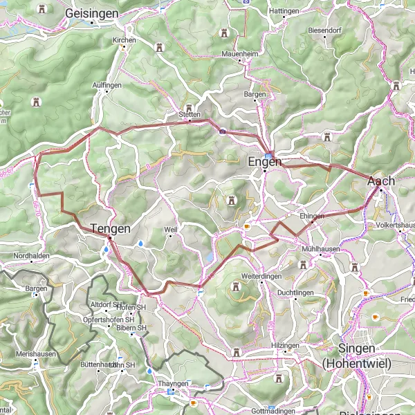 Karten-Miniaturansicht der Radinspiration "Abenteuer auf Schotterwegen" in Freiburg, Germany. Erstellt vom Tarmacs.app-Routenplaner für Radtouren