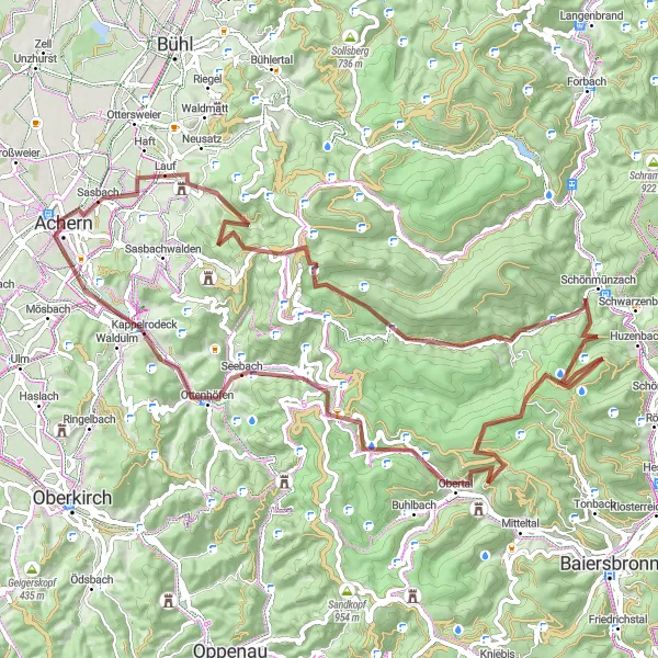 Karten-Miniaturansicht der Radinspiration "Hornisgrinde und Ruhestein Rundtour" in Freiburg, Germany. Erstellt vom Tarmacs.app-Routenplaner für Radtouren