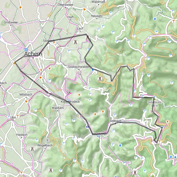 Karten-Miniaturansicht der Radinspiration "Panoramastraßen und Naturparks Tour" in Freiburg, Germany. Erstellt vom Tarmacs.app-Routenplaner für Radtouren