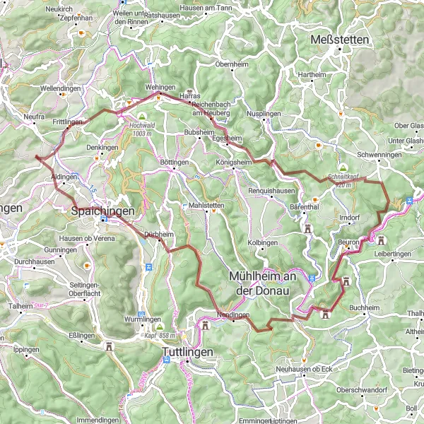 Karten-Miniaturansicht der Radinspiration "Abenteuer in der Natur" in Freiburg, Germany. Erstellt vom Tarmacs.app-Routenplaner für Radtouren