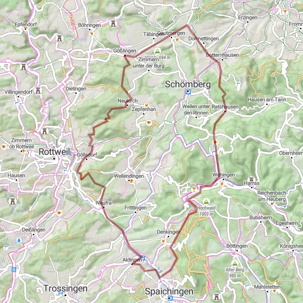 Karten-Miniaturansicht der Radinspiration "Entspanntes Radfahren in der Natur" in Freiburg, Germany. Erstellt vom Tarmacs.app-Routenplaner für Radtouren
