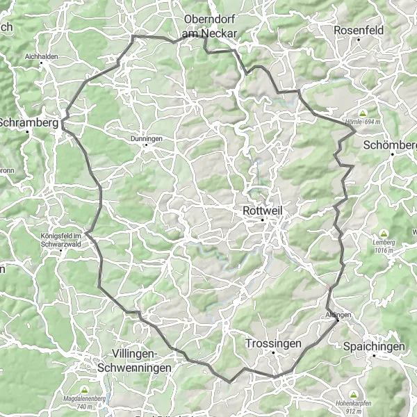 Karten-Miniaturansicht der Radinspiration "Historische Rundfahrt durch den Schwarzwald" in Freiburg, Germany. Erstellt vom Tarmacs.app-Routenplaner für Radtouren