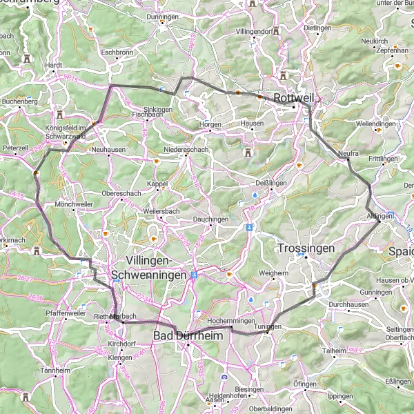 Karten-Miniaturansicht der Radinspiration "Panoramafahrt durch den Schwarzwald" in Freiburg, Germany. Erstellt vom Tarmacs.app-Routenplaner für Radtouren