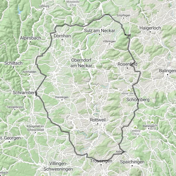 Karten-Miniaturansicht der Radinspiration "Herausfordernde Tour durch die Natur" in Freiburg, Germany. Erstellt vom Tarmacs.app-Routenplaner für Radtouren