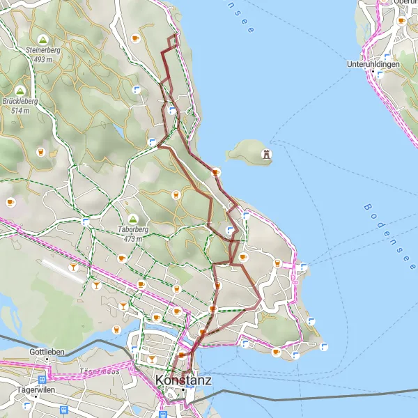 Map miniature of "Short Gravel Loop" cycling inspiration in Freiburg, Germany. Generated by Tarmacs.app cycling route planner