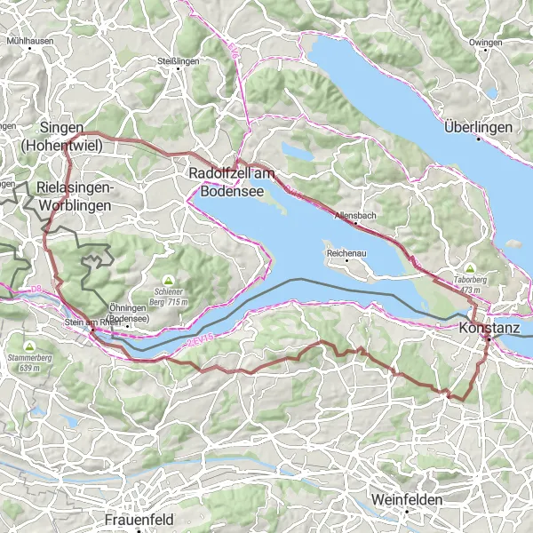 Map miniature of "Gravel Adventure to Rosenegg Castle" cycling inspiration in Freiburg, Germany. Generated by Tarmacs.app cycling route planner