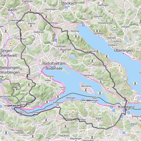 Map miniature of "Rapperswil Cycling Route" cycling inspiration in Freiburg, Germany. Generated by Tarmacs.app cycling route planner