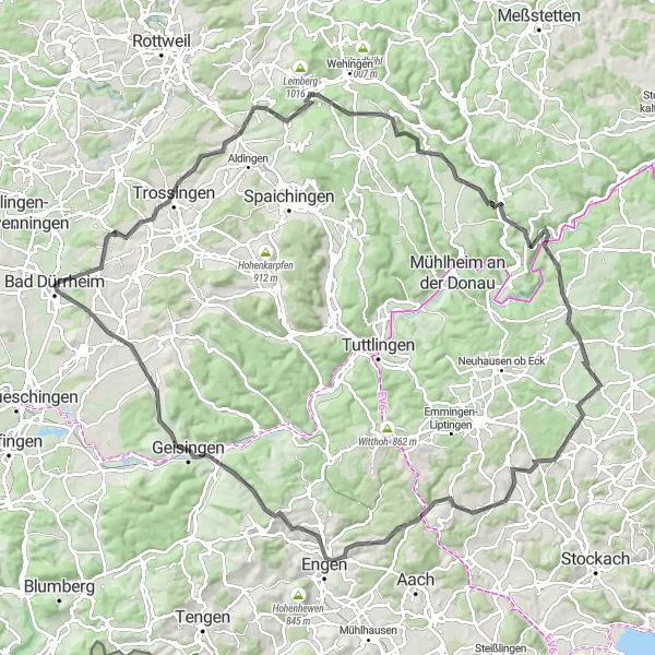 Map miniature of "The Ultimate Cycling Tour of the Black Forest" cycling inspiration in Freiburg, Germany. Generated by Tarmacs.app cycling route planner