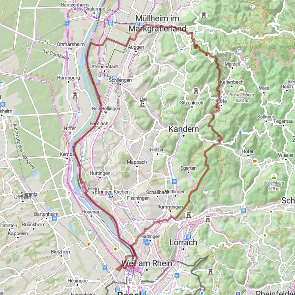 Karten-Miniaturansicht der Radinspiration "Rund um den Blauen Berg" in Freiburg, Germany. Erstellt vom Tarmacs.app-Routenplaner für Radtouren
