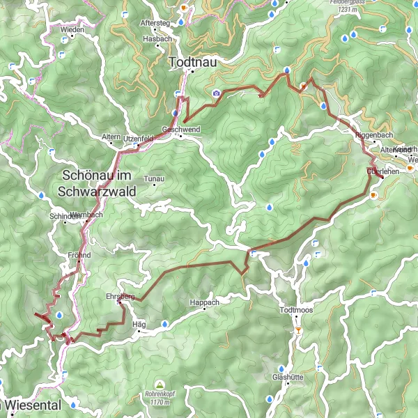 Karten-Miniaturansicht der Radinspiration "Panoramatische Gravel-Tour durch den Schwarzwald" in Freiburg, Germany. Erstellt vom Tarmacs.app-Routenplaner für Radtouren