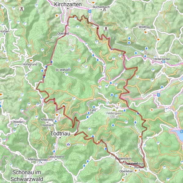 Karten-Miniaturansicht der Radinspiration "Abenteuerliche Gravel-Tour durch den Schwarzwald" in Freiburg, Germany. Erstellt vom Tarmacs.app-Routenplaner für Radtouren