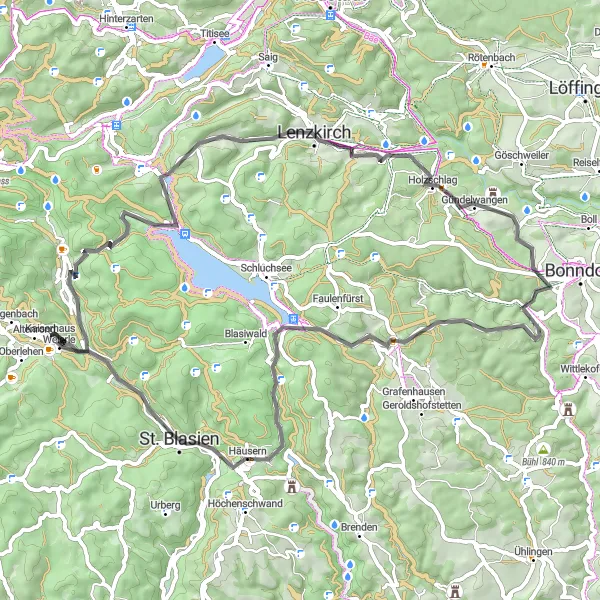 Karten-Miniaturansicht der Radinspiration "Klassische Road-Tour durch den Schwarzwald" in Freiburg, Germany. Erstellt vom Tarmacs.app-Routenplaner für Radtouren